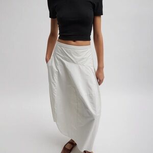 Tibi Asymmetrical White Skirt